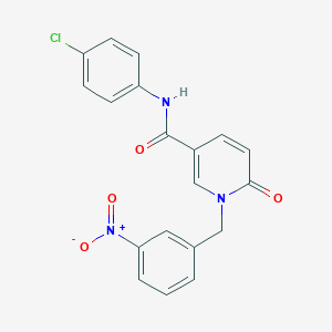 molecular formula C19H14ClN3O4 B2527588 N-(4-chlorophenyl)-1-(3-nitrobenzyl)-6-oxo-1,6-dihydropyridine-3-carboxamide CAS No. 899741-39-0