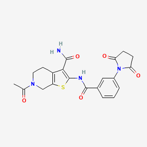 6-Acetyl-2-(3-(2,5-dioxopyrrolidin-1-yl)benzamido)-4,5,6,7-tetrahydrothieno[2,3-c]pyridine-3-carboxamide