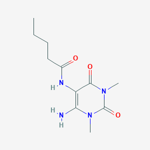 molecular formula C11H18N4O3 B025276 N-(4-amino-1,3-dimethyl-2,6-dioxopyrimidin-5-yl)pentanamide CAS No. 100052-09-3