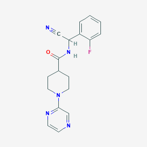 N-[Cyano-(2-fluorophenyl)methyl]-1-pyrazin-2-ylpiperidine-4-carboxamide