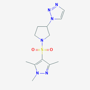 1-(1-((1,3,5-trimethyl-1H-pyrazol-4-yl)sulfonyl)pyrrolidin-3-yl)-1H-1,2,3-triazole