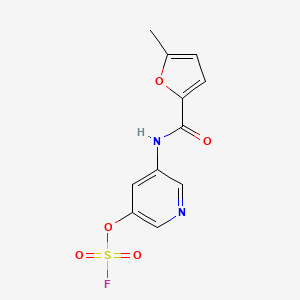 molecular formula C11H9FN2O5S B2527607 3-Fluorosulfonyloxy-5-[(5-methylfuran-2-carbonyl)amino]pyridine CAS No. 2418726-65-3