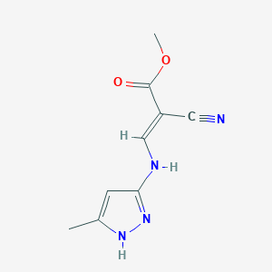 methyl (2E)-2-cyano-3-[(3-methyl-1H-pyrazol-5-yl)amino]prop-2-enoate