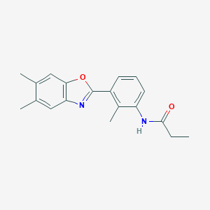 molecular formula C19H20N2O2 B252761 N-[3-(5,6-dimethyl-1,3-benzoxazol-2-yl)-2-methylphenyl]propanamide 