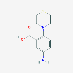 molecular formula C11H14N2O2S B2527614 5-Amino-2-(thiomorpholin-4-yl)benzoic acid CAS No. 78243-75-1