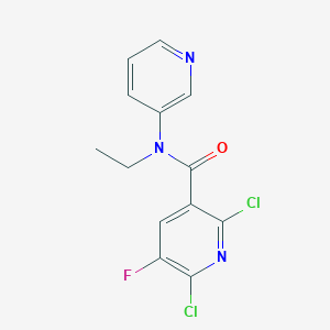 molecular formula C13H10Cl2FN3O B2527627 2,6-二氯-N-乙基-5-氟-N-吡啶-3-基吡啶-3-甲酰胺 CAS No. 1436158-35-8