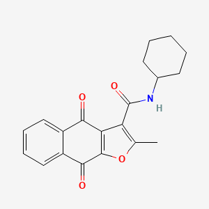 molecular formula C20H19NO4 B2527630 N-环己基-2-甲基-4,9-二氧代-4,9-二氢萘并[2,3-b]呋喃-3-甲酰胺 CAS No. 690640-97-2
