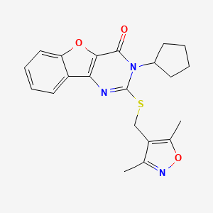 3-cyclopentyl-2-(((3,5-dimethylisoxazol-4-yl)methyl)thio)benzofuro[3,2-d]pyrimidin-4(3H)-one