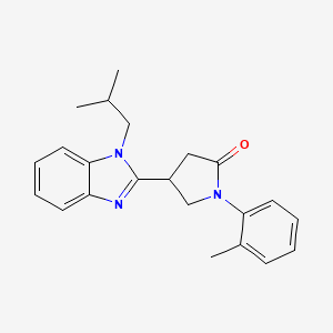 molecular formula C22H25N3O B2527636 4-(1-isobutyl-1H-benzo[d]imidazol-2-yl)-1-(o-tolyl)pyrrolidin-2-one CAS No. 890634-20-5