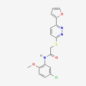 molecular formula C17H14ClN3O3S B2527641 N-(5-chloro-2-methoxyphenyl)-2-[6-(furan-2-yl)pyridazin-3-yl]sulfanylacetamide CAS No. 872704-74-0