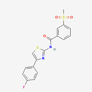 molecular formula C17H13FN2O3S2 B2527644 N-(4-(4-fluorophenyl)thiazol-2-yl)-3-(methylsulfonyl)benzamide CAS No. 896286-51-4