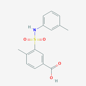 molecular formula C15H15NO4S B2527649 4-甲基-3-[(3-甲基苯基)磺酰基]苯甲酸 CAS No. 406927-72-8