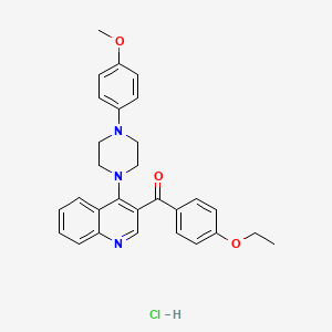 molecular formula C29H30ClN3O3 B2527655 盐酸3-(4-乙氧基苯甲酰基)-4-[4-(4-甲氧基苯基)哌嗪-1-基]喹啉 CAS No. 2097922-37-5