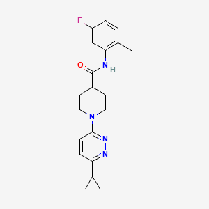 molecular formula C20H23FN4O B2527658 1-(6-cyclopropylpyridazin-3-yl)-N-(5-fluoro-2-methylphenyl)piperidine-4-carboxamide CAS No. 2097899-96-0