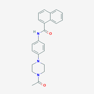 molecular formula C23H23N3O2 B252766 N-[4-(4-acetylpiperazin-1-yl)phenyl]-1-naphthamide 