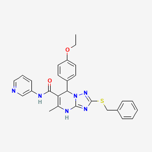 molecular formula C27H26N6O2S B2527661 2-(benzylthio)-7-(4-ethoxyphenyl)-5-methyl-N-(pyridin-3-yl)-4,7-dihydro-[1,2,4]triazolo[1,5-a]pyrimidine-6-carboxamide CAS No. 536984-77-7