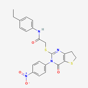 N-(4-ethylphenyl)-2-[[3-(4-nitrophenyl)-4-oxo-6,7-dihydrothieno[3,2-d]pyrimidin-2-yl]sulfanyl]acetamide