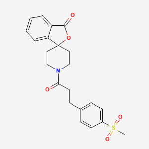 molecular formula C22H23NO5S B2527687 1'-(3-(4-(methylsulfonyl)phenyl)propanoyl)-3H-spiro[isobenzofuran-1,4'-piperidin]-3-one CAS No. 1797702-59-0