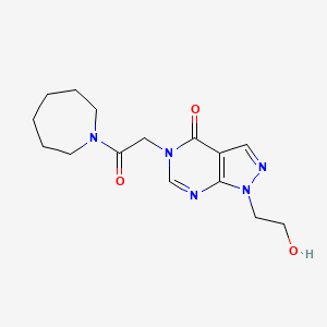 molecular formula C15H21N5O3 B2527691 5-(2-(azepan-1-yl)-2-oxoethyl)-1-(2-hydroxyethyl)-1H-pyrazolo[3,4-d]pyrimidin-4(5H)-one CAS No. 900011-20-3