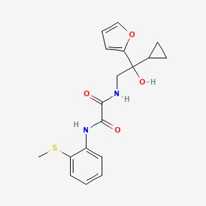 molecular formula C18H20N2O4S B2527697 N1-(2-cyclopropyl-2-(furan-2-yl)-2-hydroxyethyl)-N2-(2-(methylthio)phenyl)oxalamide CAS No. 1396854-39-9