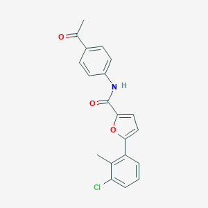 molecular formula C20H16ClNO3 B252770 N-(4-acetylphenyl)-5-(3-chloro-2-methylphenyl)-2-furamide 