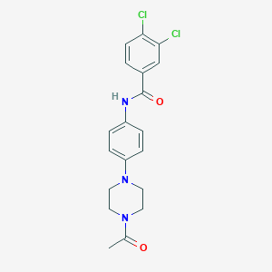 molecular formula C19H19Cl2N3O2 B252771 N-[4-(4-Acetyl-piperazin-1-yl)-phenyl]-3,4-dichloro-benzamide 