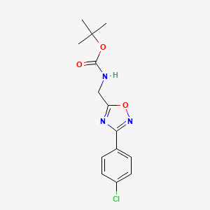 molecular formula C14H16ClN3O3 B2527715 Tert-butyl {[3-(4-chlorophenyl)-1,2,4-oxadiazol-5-yl]methyl}carbamate CAS No. 1384080-45-8