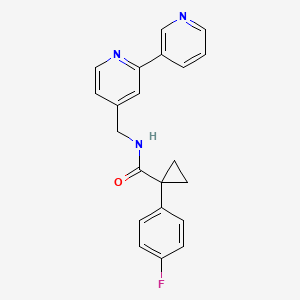 molecular formula C21H18FN3O B2527733 N-([2,3'-bipyridin]-4-ylmethyl)-1-(4-fluorophenyl)cyclopropanecarboxamide CAS No. 1903071-16-8