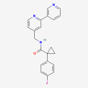 N-({[2,3'-bipyridine]-4-yl}methyl)-1-(4-fluorophenyl)cyclopropane-1-carboxamide