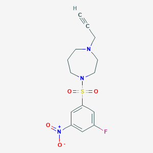 1-(3-Fluoro-5-nitrophenyl)sulfonyl-4-prop-2-ynyl-1,4-diazepane