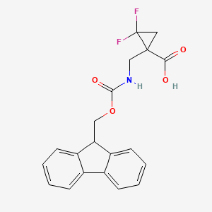 molecular formula C20H17F2NO4 B2527751 1-[({[(9H-芴-9-基)甲氧基]羰基}氨基)甲基]-2,2-二氟环丙烷-1-羧酸 CAS No. 2241129-96-2