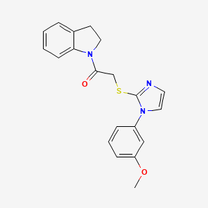 molecular formula C20H19N3O2S B2527755 1-({[1-(3-methoxyphenyl)-1H-imidazol-2-yl]thio}acetyl)indoline CAS No. 688335-58-2