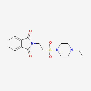 molecular formula C16H21N3O4S B2527757 2-(2-((4-Ethylpiperazin-1-yl)sulfonyl)ethyl)isoindoline-1,3-dione CAS No. 1170058-86-2