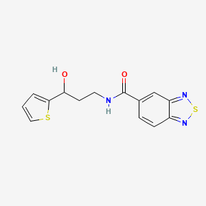 molecular formula C14H13N3O2S2 B2527784 N-(3-羟基-3-(噻吩-2-基)丙基)苯并[c][1,2,5]噻二唑-5-甲酰胺 CAS No. 1421516-94-0