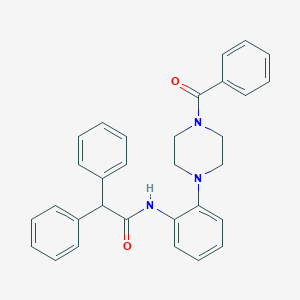 molecular formula C31H29N3O2 B252779 N-[2-(4-benzoyl-1-piperazinyl)phenyl]-2,2-diphenylacetamide 