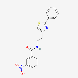 molecular formula C18H15N3O3S B2527791 3-nitro-N-[2-(2-phenyl-1,3-thiazol-4-yl)ethyl]benzamide CAS No. 863512-81-6