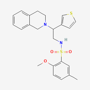 molecular formula C23H26N2O3S2 B2527792 N-(2-(3,4-dihydroisoquinolin-2(1H)-yl)-2-(thiophen-3-yl)ethyl)-2-methoxy-5-methylbenzenesulfonamide CAS No. 955767-89-2