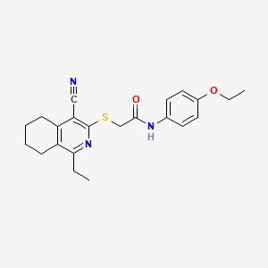 2-[(4-cyano-1-ethyl-5,6,7,8-tetrahydroisoquinolin-3-yl)sulfanyl]-N-(4-ethoxyphenyl)acetamide