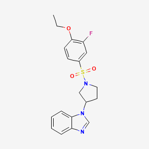 molecular formula C19H20FN3O3S B2527803 1-(1-((4-ethoxy-3-fluorophenyl)sulfonyl)pyrrolidin-3-yl)-1H-benzo[d]imidazole CAS No. 2097857-39-9