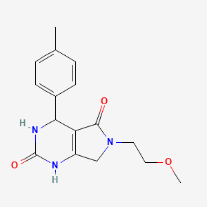 molecular formula C16H19N3O3 B2527804 6-(2-甲氧基乙基)-4-(对甲苯基)-3,4,6,7-四氢-1H-吡咯并[3,4-d]嘧啶-2,5-二酮 CAS No. 1021024-98-5