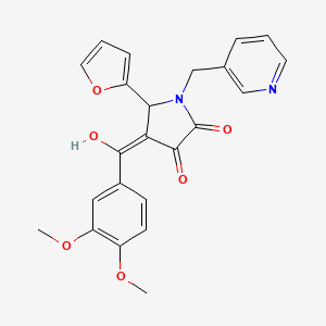molecular formula C23H20N2O6 B2527808 4-(3,4-dimethoxybenzoyl)-5-(furan-2-yl)-3-hydroxy-1-(pyridin-3-ylmethyl)-1H-pyrrol-2(5H)-one CAS No. 636988-94-8