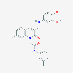 2-(3-{[(3,4-dimethoxyphenyl)amino]methyl}-7-methyl-2-oxo-1,2-dihydroquinolin-1-yl)-N-(3-methylphenyl)acetamide