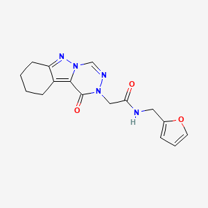 molecular formula C16H17N5O3 B2527818 N-(2-furylmethyl)-2-(1-oxo-7,8,9,10-tetrahydro[1,2,4]triazino[4,5-b]indazol-2(1H)-yl)acetamide CAS No. 1798541-88-4