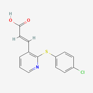 molecular formula C14H10ClNO2S B2527823 (E)-3-[2-(4-chlorophenyl)sulfanylpyridin-3-yl]prop-2-enoic acid CAS No. 551921-80-3