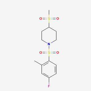 1-(4-fluoro-2-methylbenzenesulfonyl)-4-methanesulfonylpiperidine