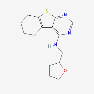 molecular formula C15H19N3OS B2527831 N-(tetrahydrofuran-2-ylmethyl)-5,6,7,8-tetrahydro[1]benzothieno[2,3-d]pyrimidin-4-amine CAS No. 380879-49-2