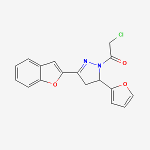 B2527835 1-[3-(1-benzofuran-2-yl)-5-(furan-2-yl)-4,5-dihydro-1H-pyrazol-1-yl]-2-chloroethan-1-one CAS No. 790725-79-0