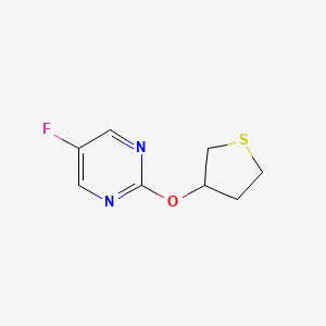 molecular formula C8H9FN2OS B2527843 5-Fluoro-2-(thiolan-3-yloxy)pyrimidine CAS No. 2201201-29-6