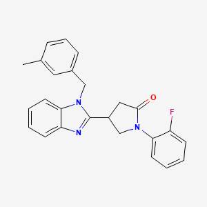 molecular formula C25H22FN3O B2527851 1-(2-氟苯基)-4-[1-(3-甲基苄基)-1H-苯并咪唑-2-基]吡咯烷-2-酮 CAS No. 847396-02-5