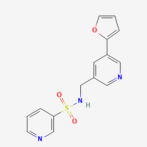 molecular formula C15H13N3O3S B2527852 N-((5-(呋喃-2-基)吡啶-3-基)甲基)吡啶-3-磺酰胺 CAS No. 2034466-76-5